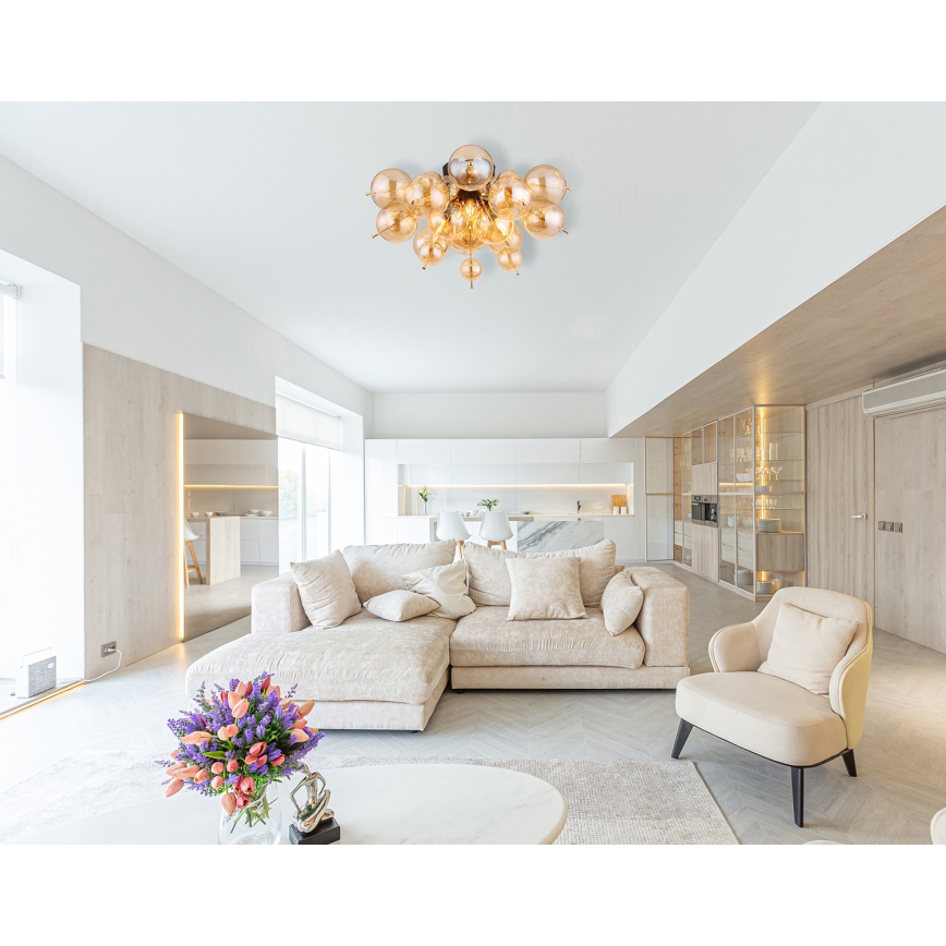 Globo - Felületre szerelhető csillár 3xE14/25W/230V átm. 55 cm arany