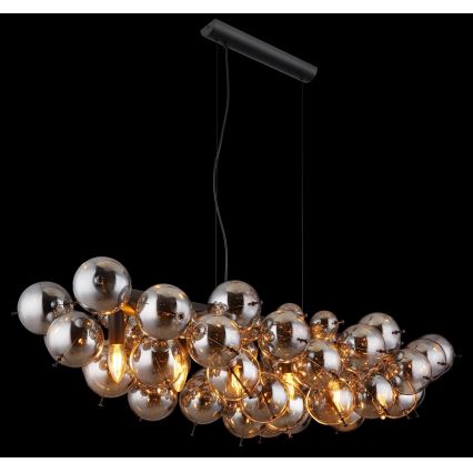 Globo - Kábelen függesztett csillár 6xE14/25W/230V fekete