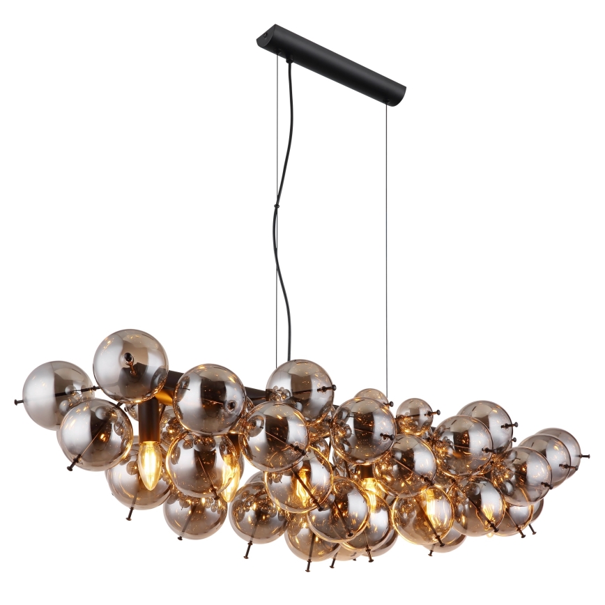 Globo - Kábelen függesztett csillár 6xE14/25W/230V fekete