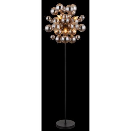 Globo - Állólámpa 6xE14/25W/230V fekete/füstös
