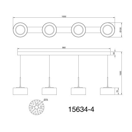 Globo - LED Csillár zsinóron 4xLED/8W/230V
