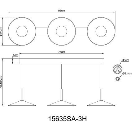 Globo - LED csillár kábelen LED/24W/230V 4000K bézs