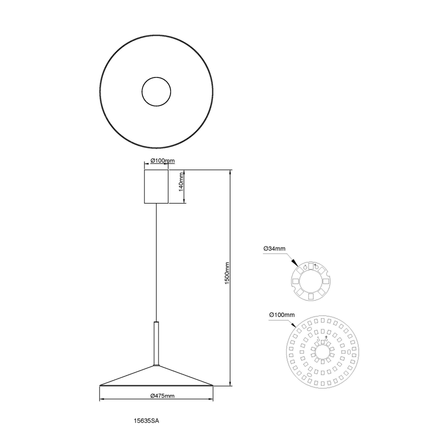 Globo - kábelre függesztett LED csillár LED/18W/230V 4000K bézs