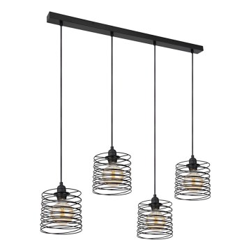 Globo 15640-4H - TILLY kábeles csillár 4xE27/60W/230V fekete