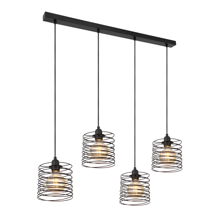 Globo 15640-4H - TILLY kábeles csillár 4xE27/60W/230V fekete