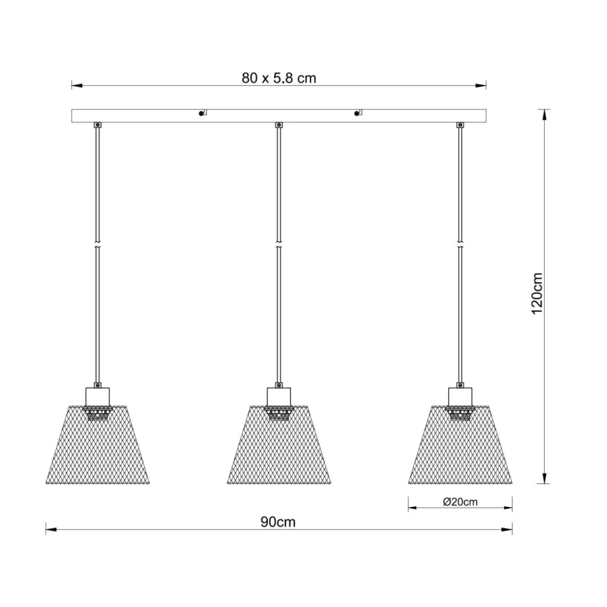 Globo - Csillár zsinóron 3xE27/40W/230V
