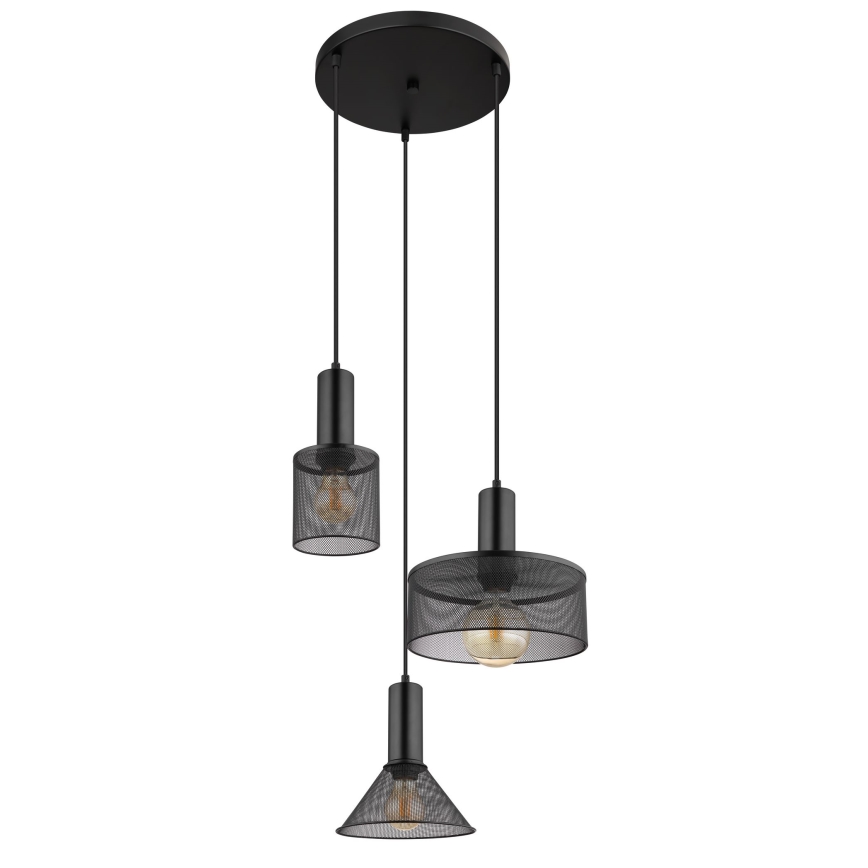Globo - Csillár zsinóron 3xE27/60W/230V fekete