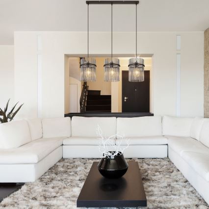 Globo - Csillár zsinóron 3xE27/60W/230V fekete