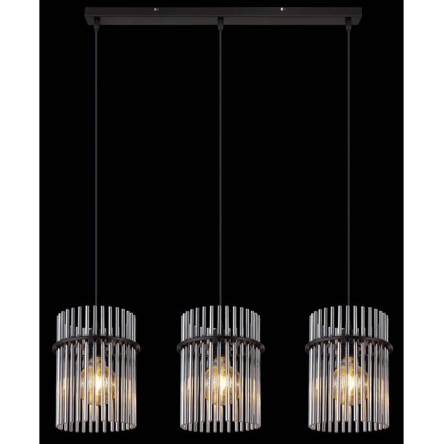 Globo - Csillár zsinóron 3xE27/60W/230V fekete