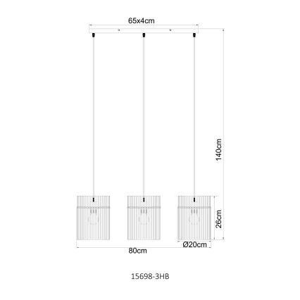 Globo - Kábelre függesztett csillár 3x E27/60W/230V