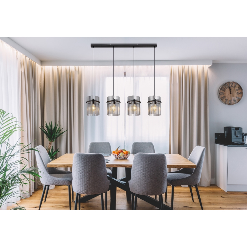 Globo - Csillár zsinóron 4xE27/60W/230V fekete