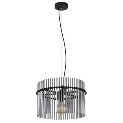 Globo - Csillár zsinóron 1xE27/60W/230V átm. 40 cm fekete