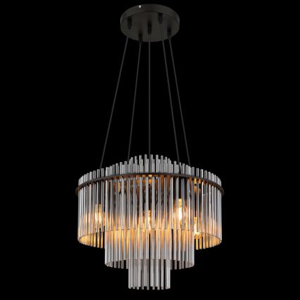 Globo - Kábelre függesztett csillár 5xE27/60W/230V fekete