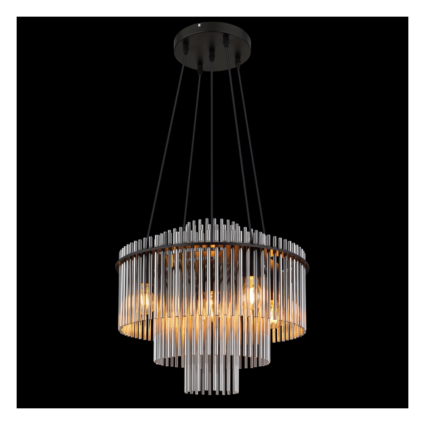 Globo - Kábelre függesztett csillár 5xE27/60W/230V fekete
