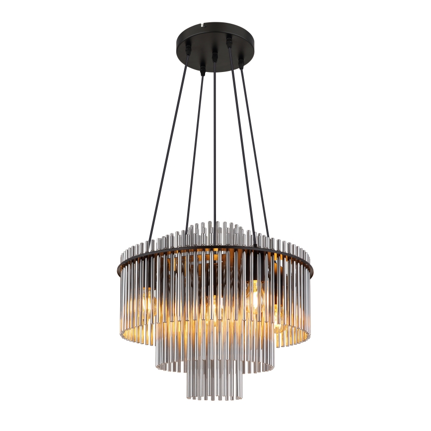 Globo - Kábelre függesztett csillár 5xE27/60W/230V fekete