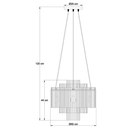 Globo - Zsinóros csillár 5xE27/60W/230V aranyszínű