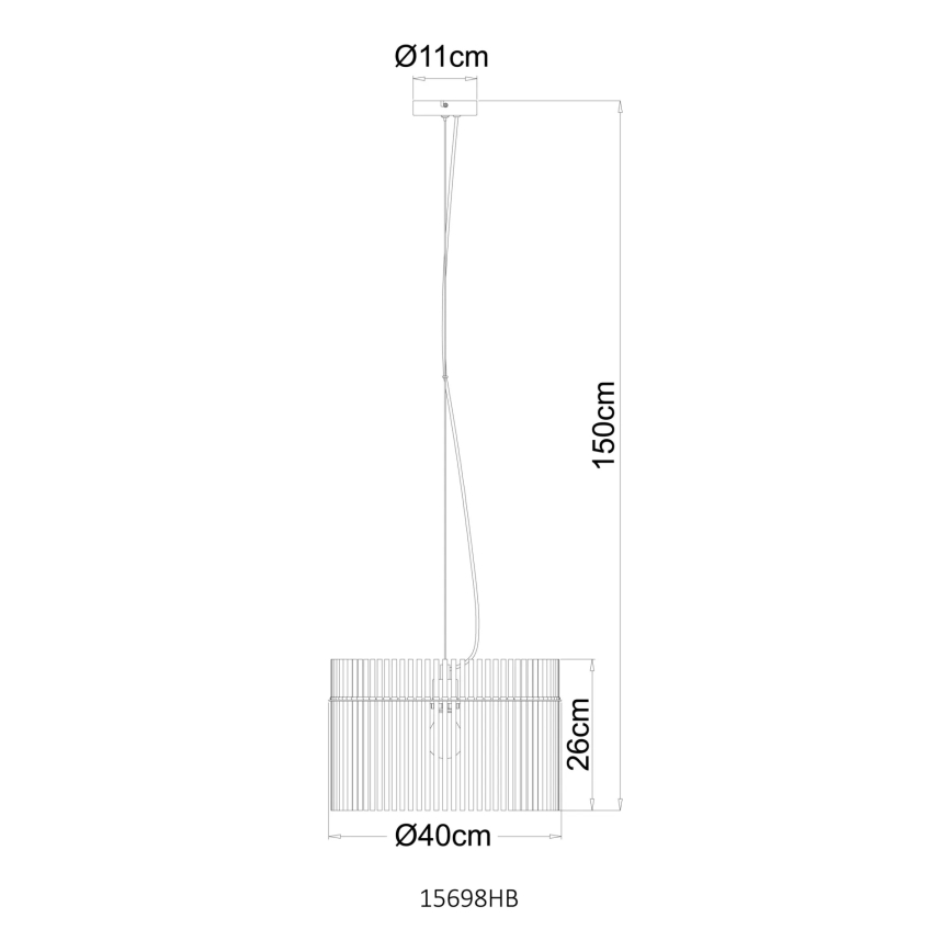 Globo - Kábeles függeszték 1xE27/60W/230V Ø 40 cm krémszínű