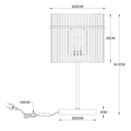 Globo - Asztali lámpa 1xE27/60W/230V átm. 30 cm fekete
