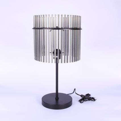 Globo - Asztali lámpa 1xE27/60W/230V átm. 30 cm fekete