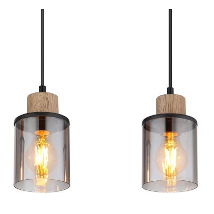 Globo - Csillár zsinóron 3xE27/15W/230V tölgy