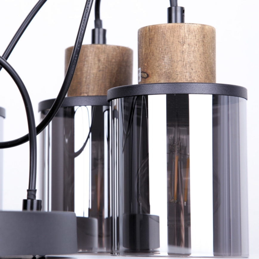 Globo - Csillár zsinóron 3xE27/15W/230V átm. 27 cm tölgy