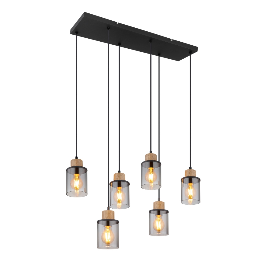 Globo - Csillár zsinóron 6xE27/15W/230V