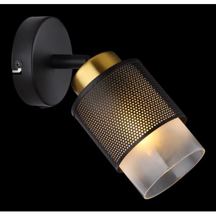 Globo - Fali spotlámpa 1xE27/40W/230V fekete/arany