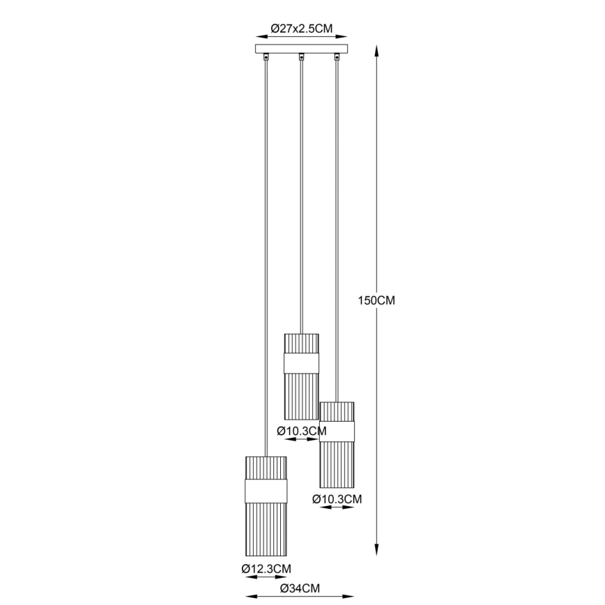 Globo - Csillár zsinóron 3xE27/60W/230V