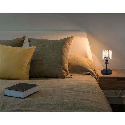 Globo - Asztali lámpa 1xE27/60W/230V átm. 15 cm fekete