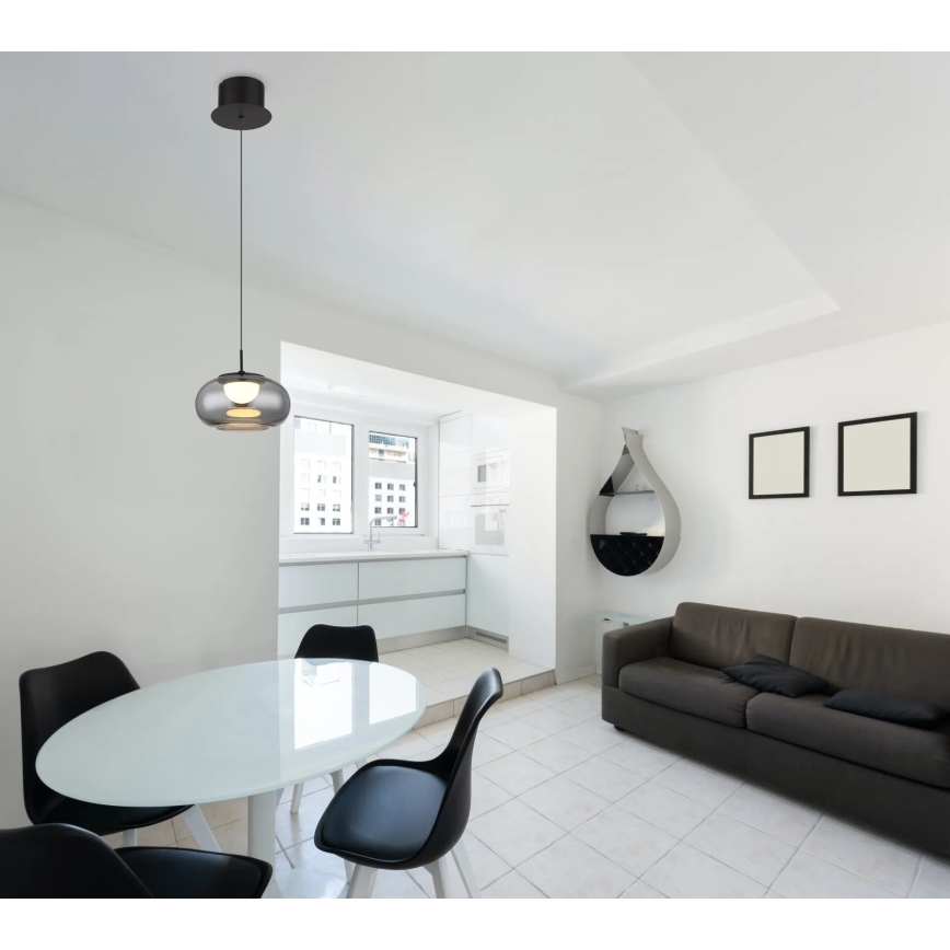 Globo - LED Csillár zsinóron LED/6W/230V fekete