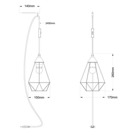 Globo - Konnektoros csillár 1xE27/60W/230V