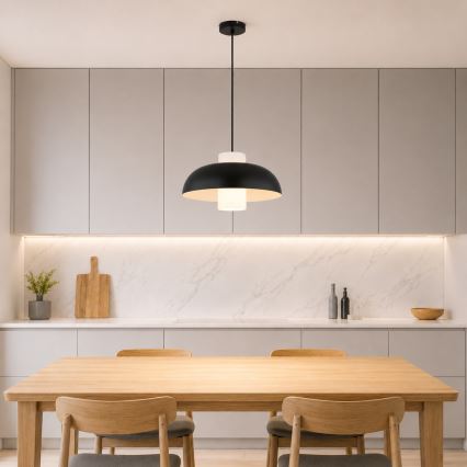 Globo - Kábelre függesztett csillár 1xE27/60W/230V fekete