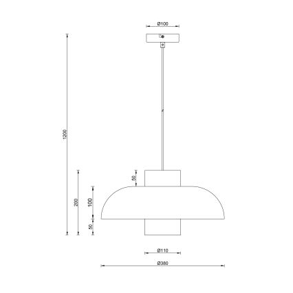 Globo - Kábelre függesztett csillár 1xE27/60W/230V fekete
