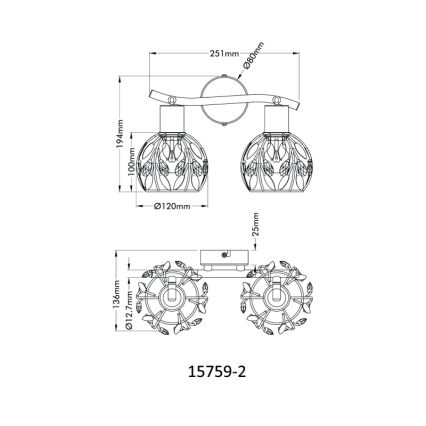 Globo - Spotlámpa 2xE14/25W/230V