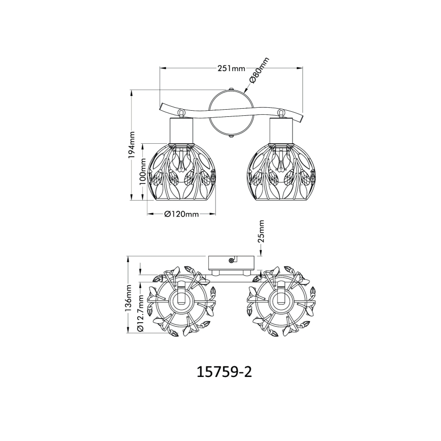 Globo - Spotlámpa 2xE14/25W/230V