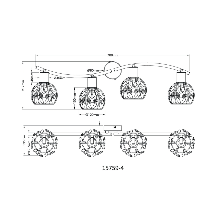 Globo - Spotlámpa 4xE14/25W/230V