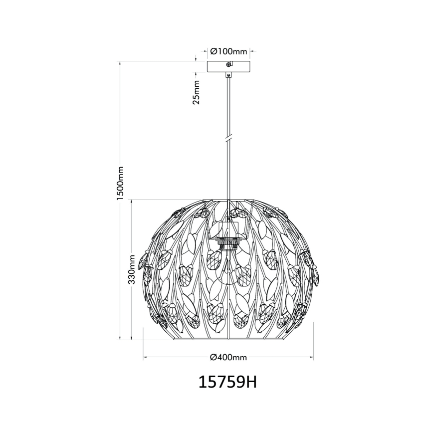 Globo - Csillár zsinóron 1xE27/40W/230V átm. 40 cm