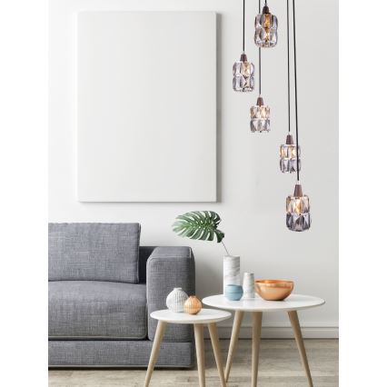 Globo 15761-5 - Kristály csillár zsinóron WOLLI 5xE14/40W/230V