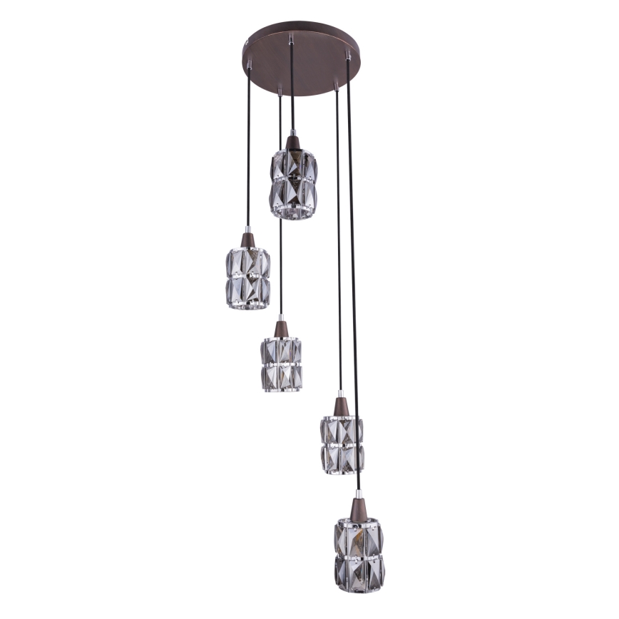 Globo 15761-5 - Kristály csillár zsinóron WOLLI 5xE14/40W/230V