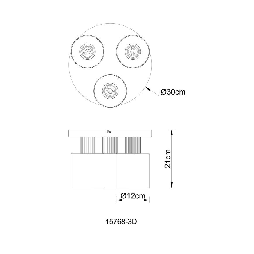 Globo - felületre szerelt csillár, 3xE27/25W/230V, Ø 30 cm