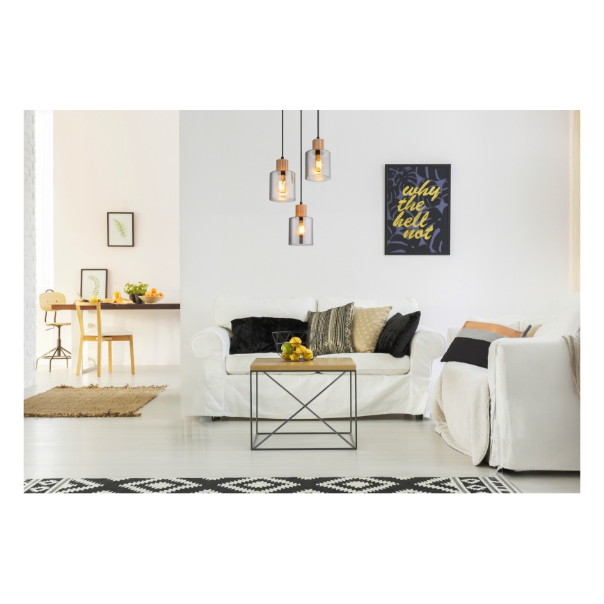 Globo - Kábellel függesztett csillár 3xE27/25W/230V átmérő 30 cm