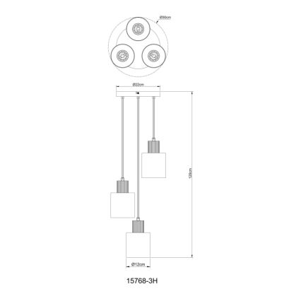 Globo - Kábellel függesztett csillár 3xE27/25W/230V átmérő 30 cm