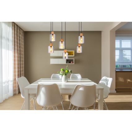 Globo - Kábelen függesztett csillár 6xE27/25W/230V