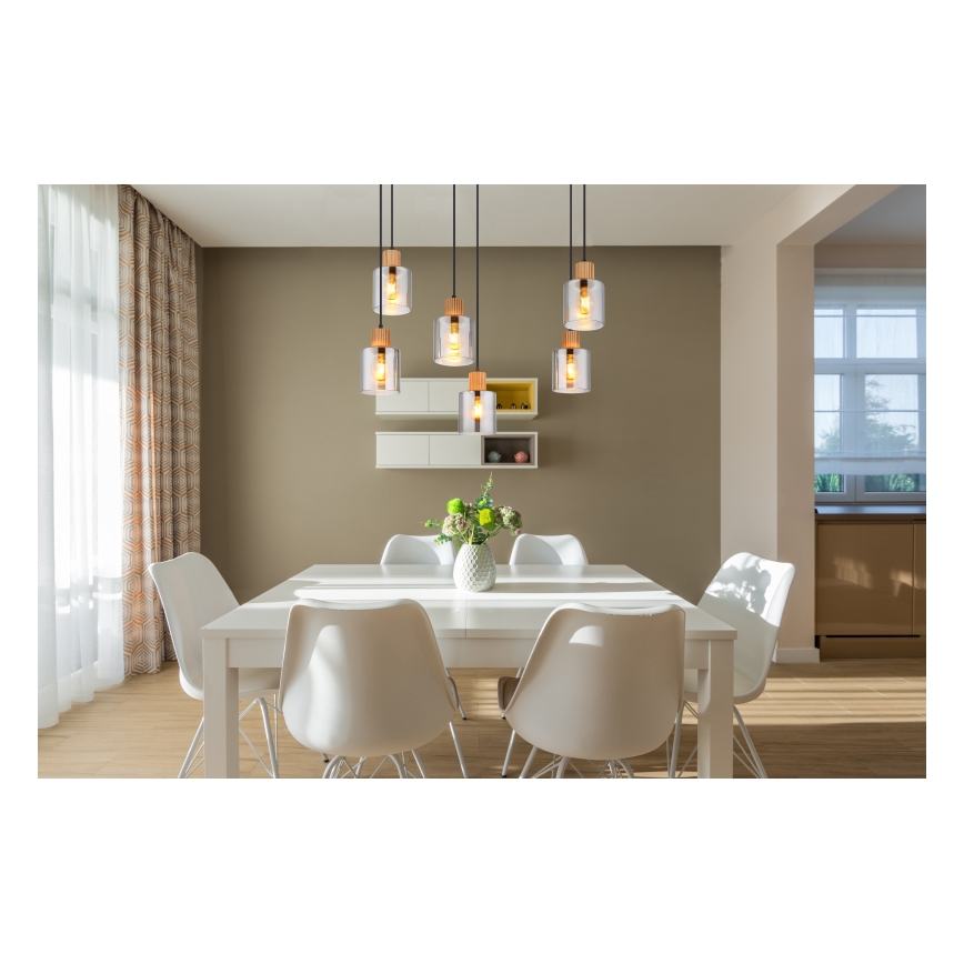 Globo - Kábelen függesztett csillár 6xE27/25W/230V