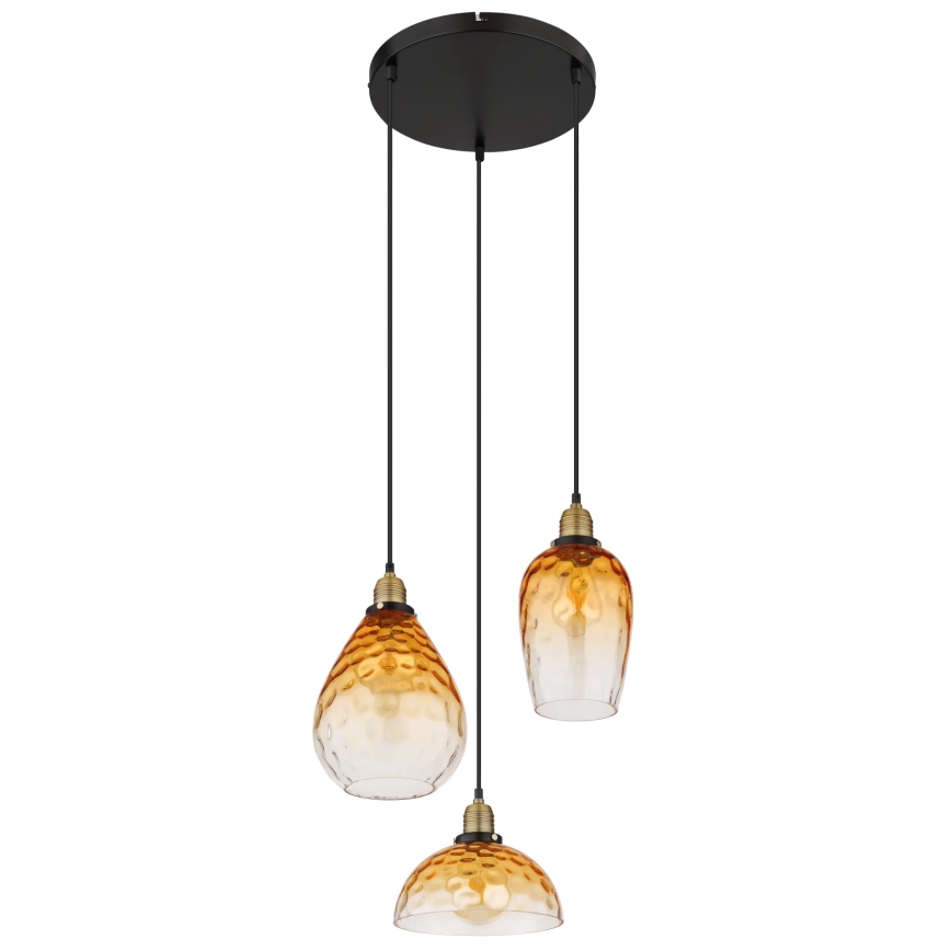Globo - Csillár zsinóron 3xE27/60W/230V átm. 46 cm narancs