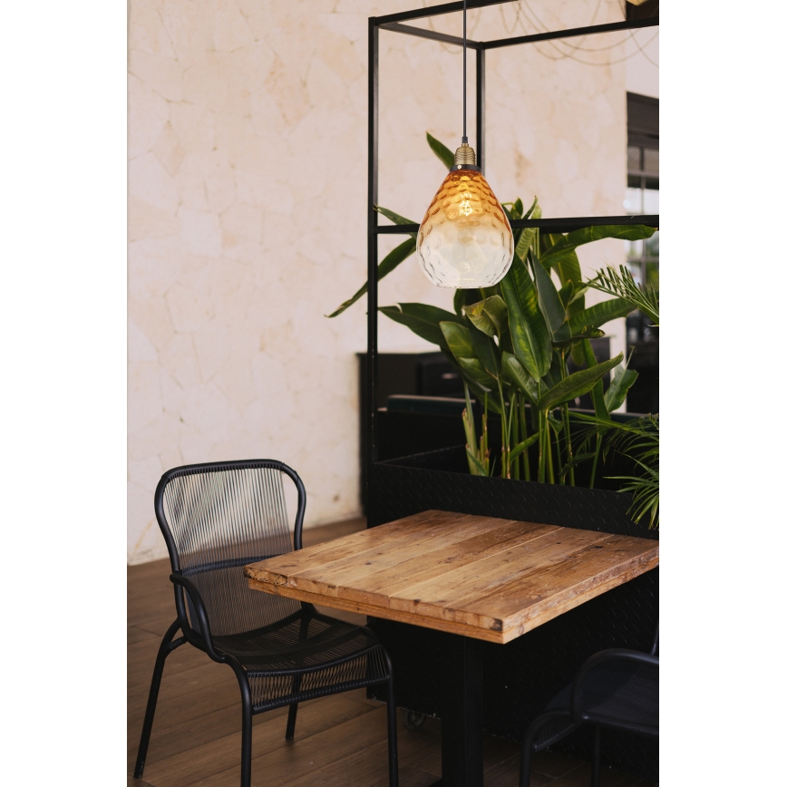 Globo - Csillár zsinóron 1xE27/60W/230V átm. 21 cm narancs