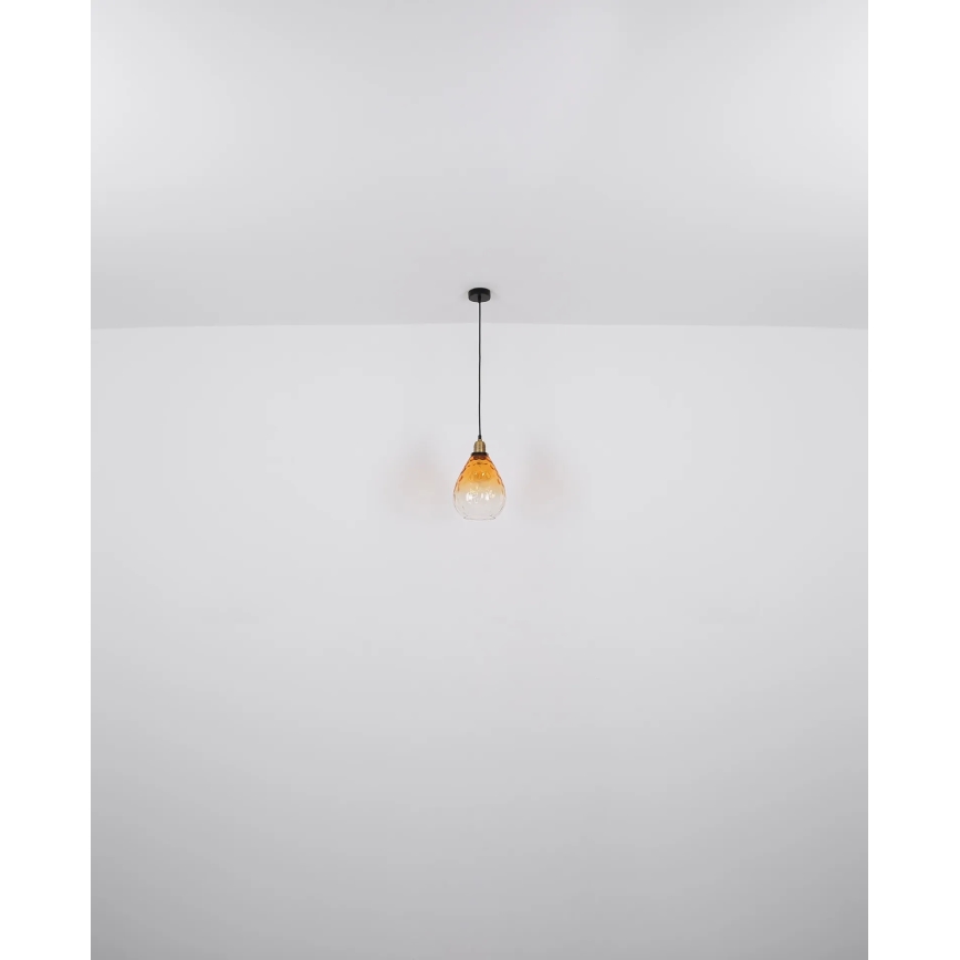 Globo - Csillár zsinóron 1xE27/60W/230V átm. 21 cm narancs