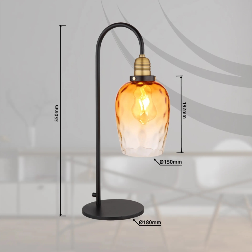 Globo - Asztali lámpa 1xE27/60W/230V narancs