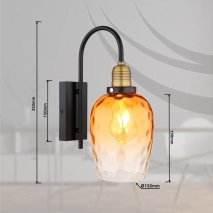 Globo - Fali lámpa 1xE27/60W/230V narancs