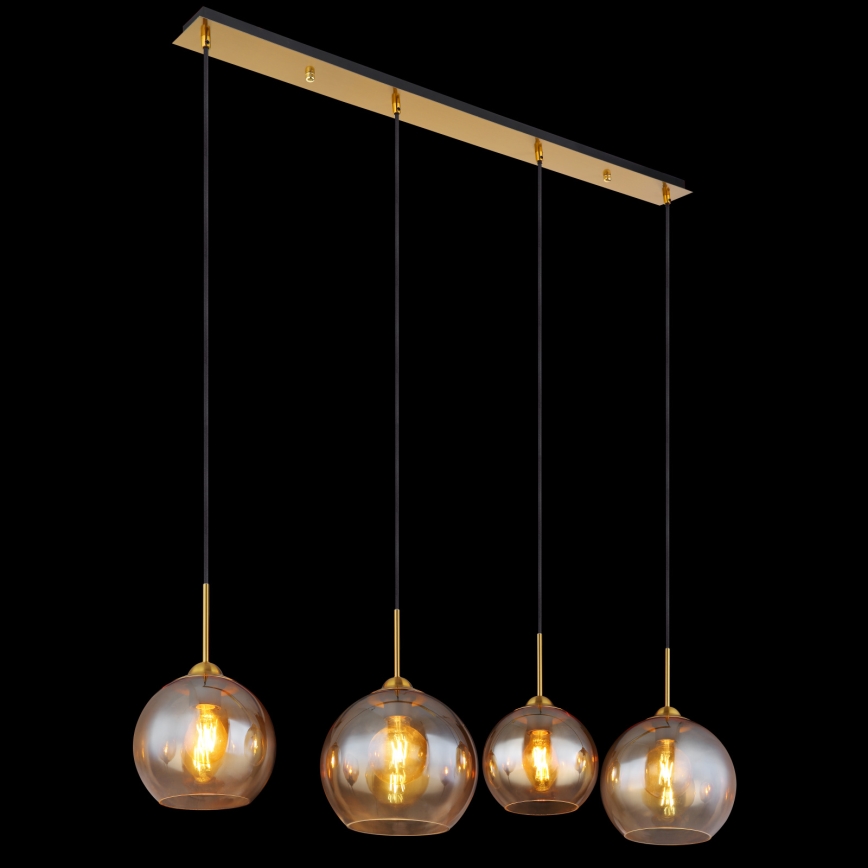 Globo - Zsinóros függeszték 4xE27/60W/230V sárgaréz